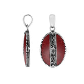 AP-6266-CR Sterling Silver Pendant With Coral Jewelry Bali Designs Inc